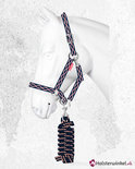 Horka halsterset winter time zwart/blauw